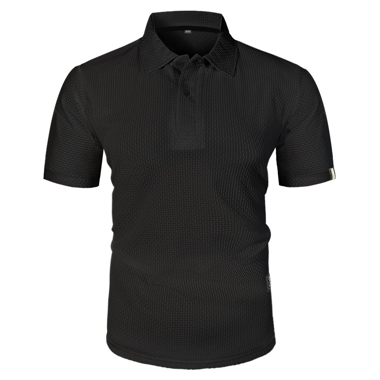 thumbnail image 2 of Camiseta informal de manga corta y color liso para hombre - Tejido ligero y transpirable - Cuello clásico para ocasiones informales de verano, 2 of 7